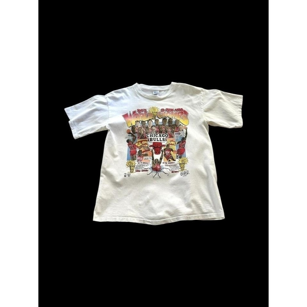 Salem Sportswear 1993 Chicago Bulls 3-Time World Champs T-Shirt Sz Large White